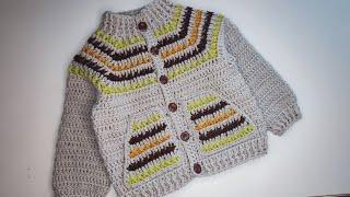 Crochet #77 How to crochet boys sweater  jacket   Part 1