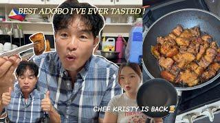 Cooking Adobo for My Korean Family *The Most Traditional Filipino Food*