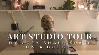 Art Studio Tour  How I Set Up and Organized my Small Cozy Minimalist Home Studio on a Budget