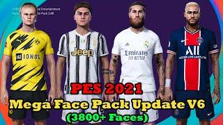 PES 2021 Mega Facepack HD V6 3800+ NEW FACES