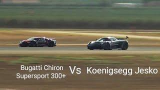 Bugatti Chiron SS300+ Vs Koenigsegg Jesko Drag Race Comparison Whos faster