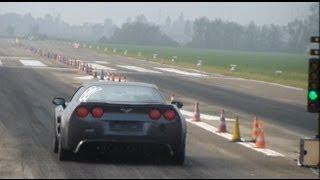 Corvette C6 ZR1 vs FIAT Uno Turbo drag races + launches