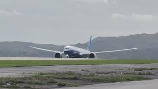 Boeing 777X blasting out of Guam International Airport