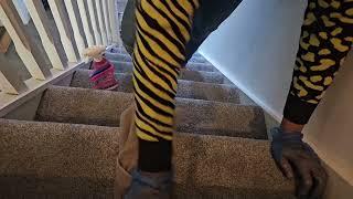 Wiping & Cleaning the stairs with microfiber - ASMR No Talking