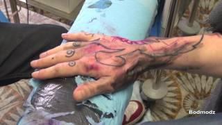 Biomec Hand Tattoo Real time  whole session part 1