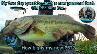 NEW PB LARGEMOUTH BASS Kayak fishing quest late in August for a new PB. PB to Beat 6lbs 8oz