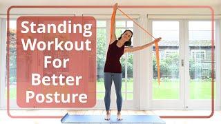 Pilates Standing Workout For Better Posture - Resistance Band 15 mins