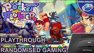 Pocket Fighter - Sega Saturn - Intro & 1CC Ryu Arcade Playthrough with Akuma Fight & Running Battle