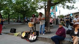 Fantastic performance by a street band Montreal Old Port 2019 - 3