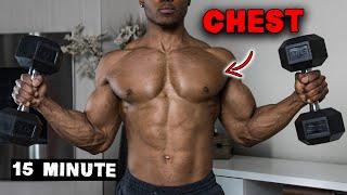 15 Minute Dumbbell Chest Workout At Home  No Bench Needed