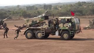 Indian Army 122 mm Upgraded Grad Multi Barrel Rocket Launcher Firing at Devlali Range