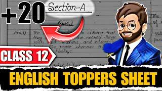 English Topper’s Answer Sheet Class 12 BOARDS 2024  Most Important Questions English Class 12