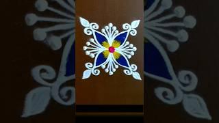 Very easy method rangoli design #shorts #kolam #trending #rangoli #flowers #art