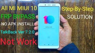 Mi Redmi Note 5 Pro FRP Bypass 8.1 Oreo  MIUI 10  TalkBack Failed Solution 7.2.0