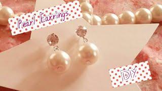 Small Pearl Earrings Making at Home  Handmade Jewelry Tutorial  Ons DIY