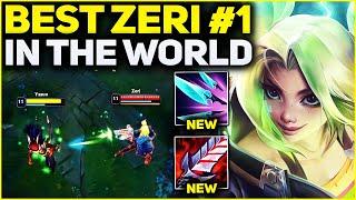 RANK 1 BEST ZERI IN THE WORLD AMAZING GAMEPLAY  Season 13 League of Legends