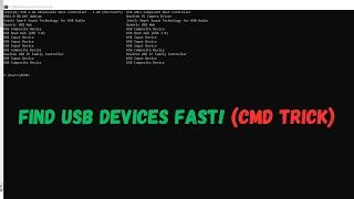 Find USB Devices FAST CMD Trick