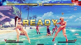 Street Fighter V - Chun Li  vs Laura & Karin beach fights- Sexy MOD