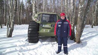 Уникальный российский снегоболотоход - вездеход-амфибия на шинах низкого давления «Шерп»