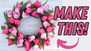 How to make a TULIP WREATH with large tulips