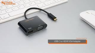 CableCreation USB C to HDMI VGA Adapter  connect your laptop to big screen