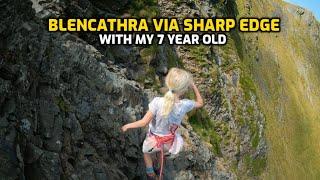 Blencathra via sharp edge with my 7 year old daughter lake district uk