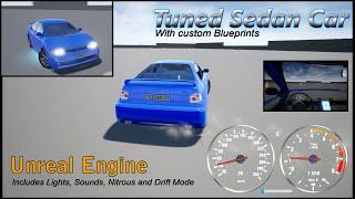 Tuned Sedan Car with custom Blueprints for Unreal Engine 5 #UnrealEngine #ue5 #cars #drift #gamedev