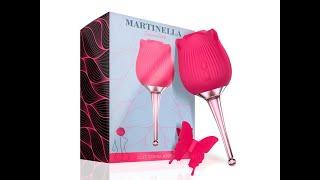 MARTINELLA Woman Rose Vibrator & Air Pulse Clitoris Stimulator with Butterfly