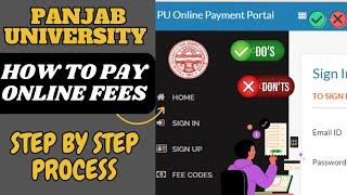 How to pay Admission Fees step by step guide  Panjab University