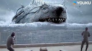 Giant shark mutates emerge to attack humans  Megalodon Returns  YOUKU MONSTER MOVIE