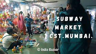 Subway CST Underground Market. Mumbai. Walking Video. INDIA BAZAAR.