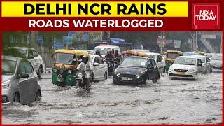 Heavy Rain Lashes Delhi NCR Traffic Affected Due To Waterlogging