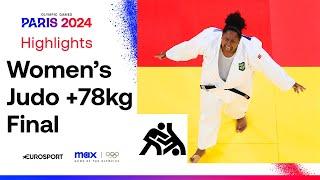 Brazils Souza wins womens +78kg judo gold medal   #Paris2024 #Olympics
