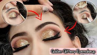 How to STEP-BY-STEP IndianAsian BRIDAL EYE MAKEUP TUTORIAL  Glittery Eyemakeup 2022...