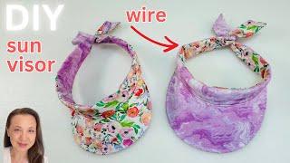 How to make a Sun Visor with Wired Headband  -  Easy DIY Spring Summer Hat