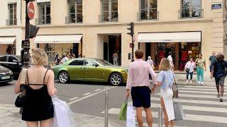 Walking by the most EXCLUSIVE SHOPS in Paris. Saint Honoré Street  Luxury Shopping