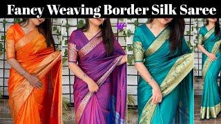 Fancy Weaving Border Meesho Silk Saree Review  #sareeshortvideo #sareeswag #silksaree