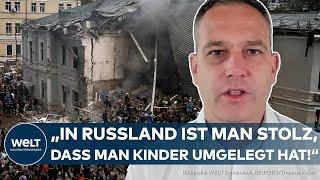 UKRAINE-KRIEG Angriff auf Kiews Okhmatdyt Krankenhaus - Russland unterstellt Ukraine PR-Propaganda