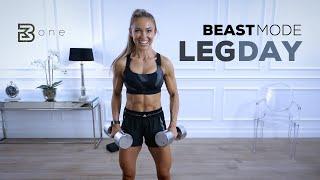 BEASTMODE LEG DAY - Intense Leg Workout with Dumbbells  Day 1