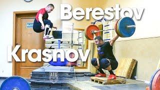 Dmitry Berestov & Alexandr Krasnov Training Hall 2015 Russian Weightlifting Championships