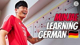 Minjae Kim takes on a German language test  Classes at FC Bayern