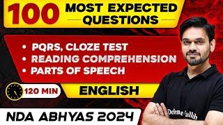 NDA English PQRS Cloze Test Reading Comprehension & Parts of Speech  NDA Abhyas 2024