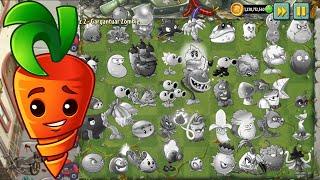 PvZ 2 Survival - 999 Insiver Carrot & All Plants Vs 99999 Zombies - Who Will Win?
