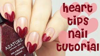 Heart Nail Tips Tutorial Valentines Day Nail Art