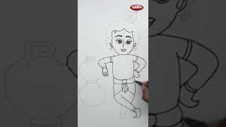 Krishna Jayanthi special drawing  How to draw Krishna drawing   Janmashtami Special