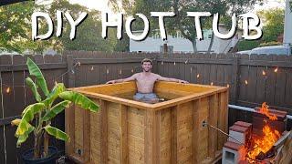 I built a WOOD Hot Tub out of 2x4s and T&G FIRE HEATED - - Hot tub Build Part 1