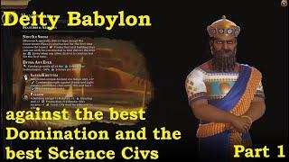 Lets play Civilization 6- Deity Babylon on huge map. Part1