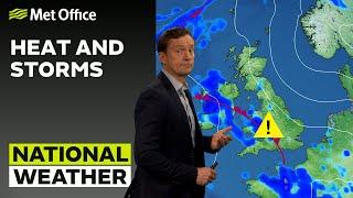 090623 – Heat and Storms  – Afternoon Weather Forecast UK – Met Office Weather