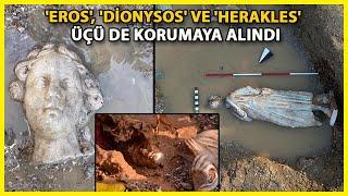 Antik Kentteki Kazılarda Eros Dionysos ve Herakles Heykel Başları Bulundu