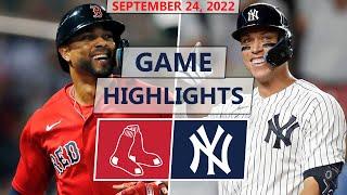 Boston Red Sox vs. New York Yankees Highlights  September 24 2022 Pivetta vs. German